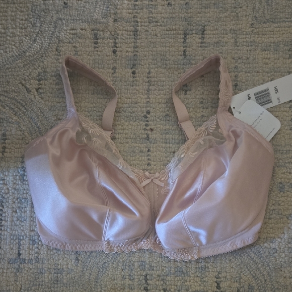 Aviana Pink Full-Coverage Satin Bra - Picture 1 of 4